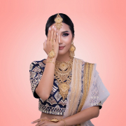 Aadita Women Gold-Toned & Plated Temple Choker Jewellery Set